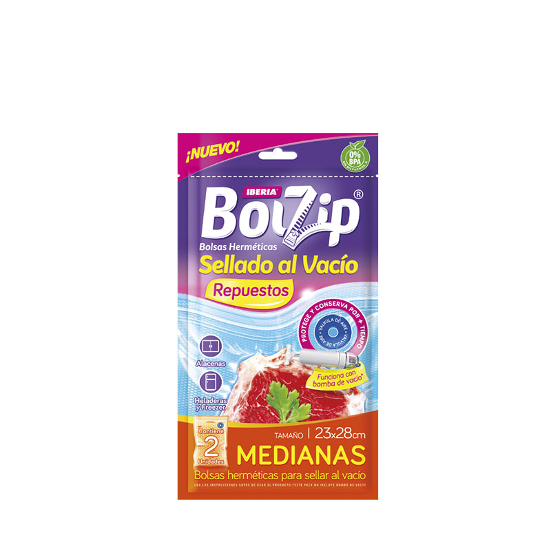 BOLZIP - Repuesto Bolsas Hermeticas Mediana Sellado al Vacio Respuesto x 2u. - 4619