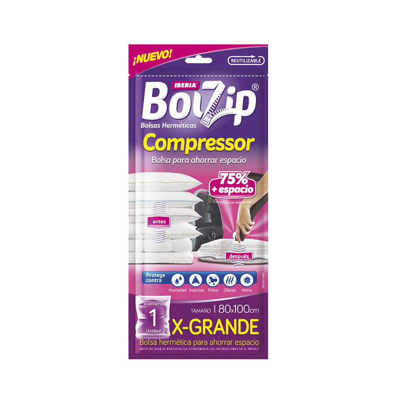 BOLZIP - Compressor Bolsas Hermetica Extra Grande para la Ropa x1u - 4623