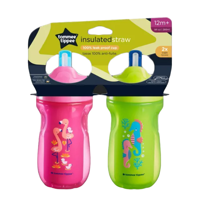 TOMMEE TIPPEE - Vasos 260 ml STRAW CUP 2 PK (TERMICO) 4 COLORES - TT 9383 - Imagen 3