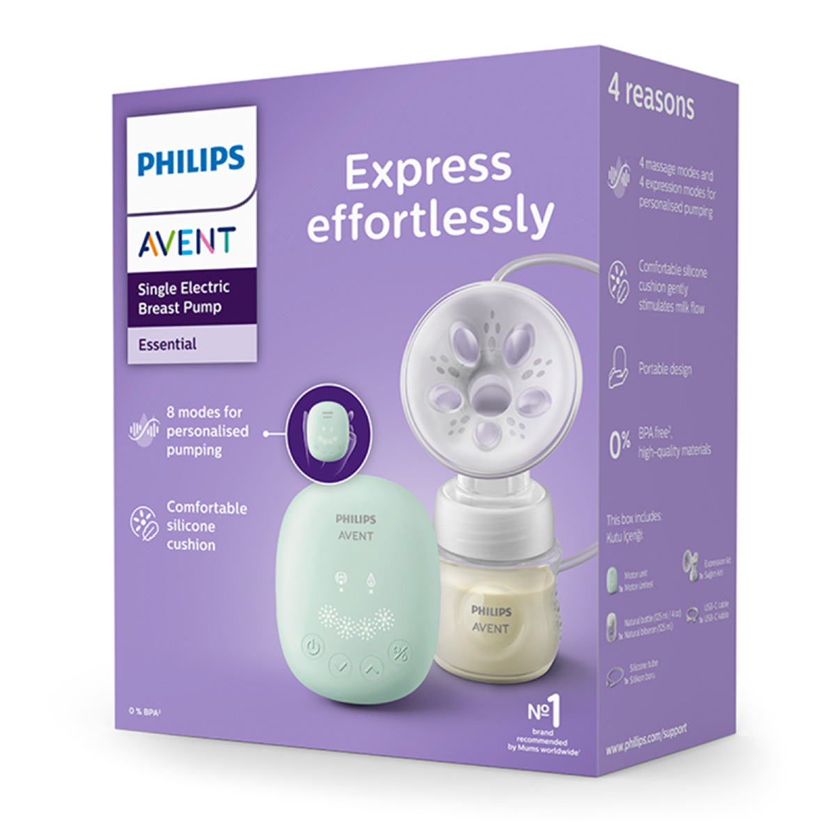 AVENT - Sacaleches Eléctrico 4 Niveles - SCF 323/11