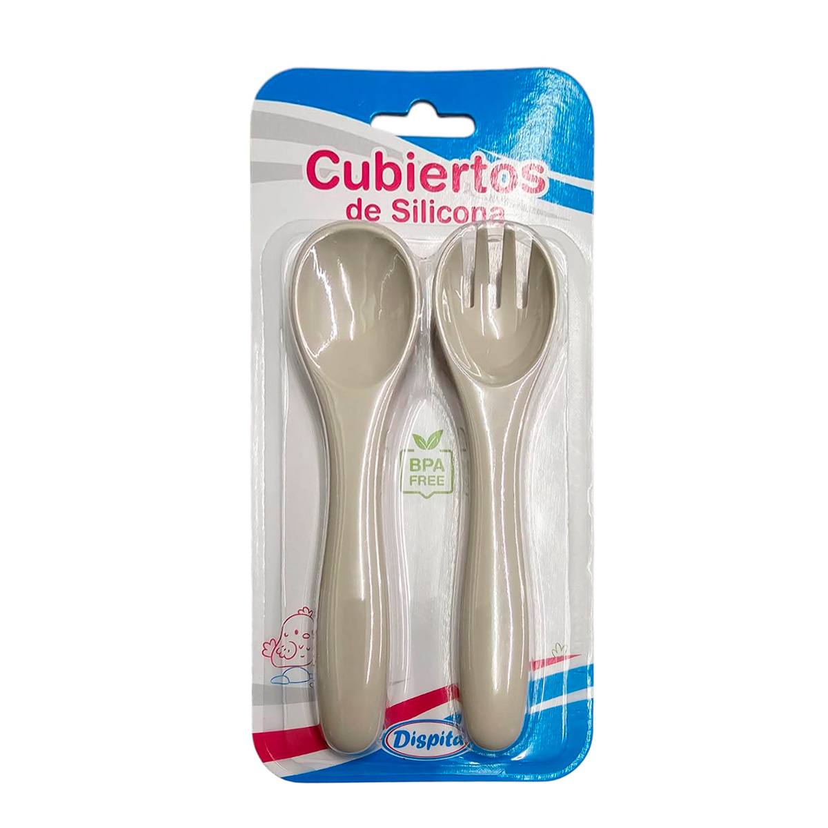 DISPITA - Juego De Cubiertos De Siliconas - Cuchara y Tenedor - 10697