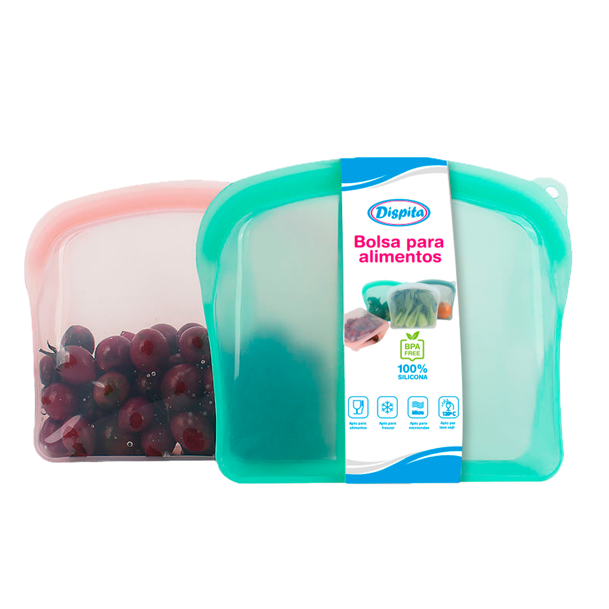 DISPITA - Bolsa De Siliconas Cont De Alimentos Para Frezzer, Microondas y Lavavajilla - 10883