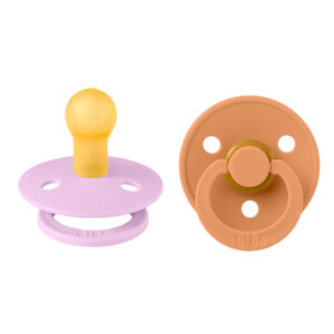 BIBS - Chupetes Latex Set X2 Violet Sky/Pumpkin Talle 1 - 110435
