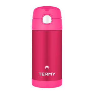 TERMY - Vaso termico 355 ml, con bombilla plastica