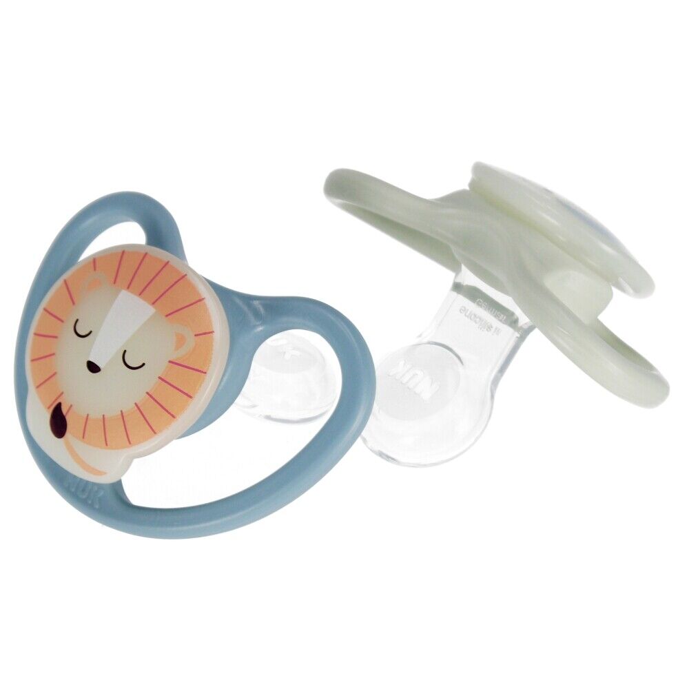 NUK - Set de 2 Chupetes Space Luminoso T2 León/Galaxia - 736934 - Imagen 4