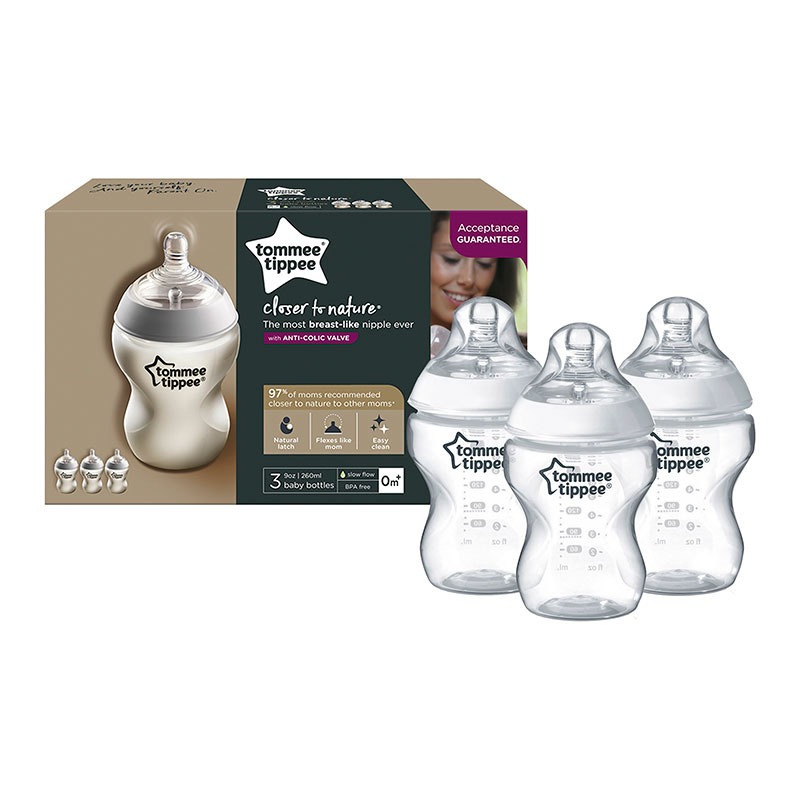 TOMMEE TIPPEE - Biberon 260 ml Closer To Nature 3 PK - TT 4920 - Imagen 3