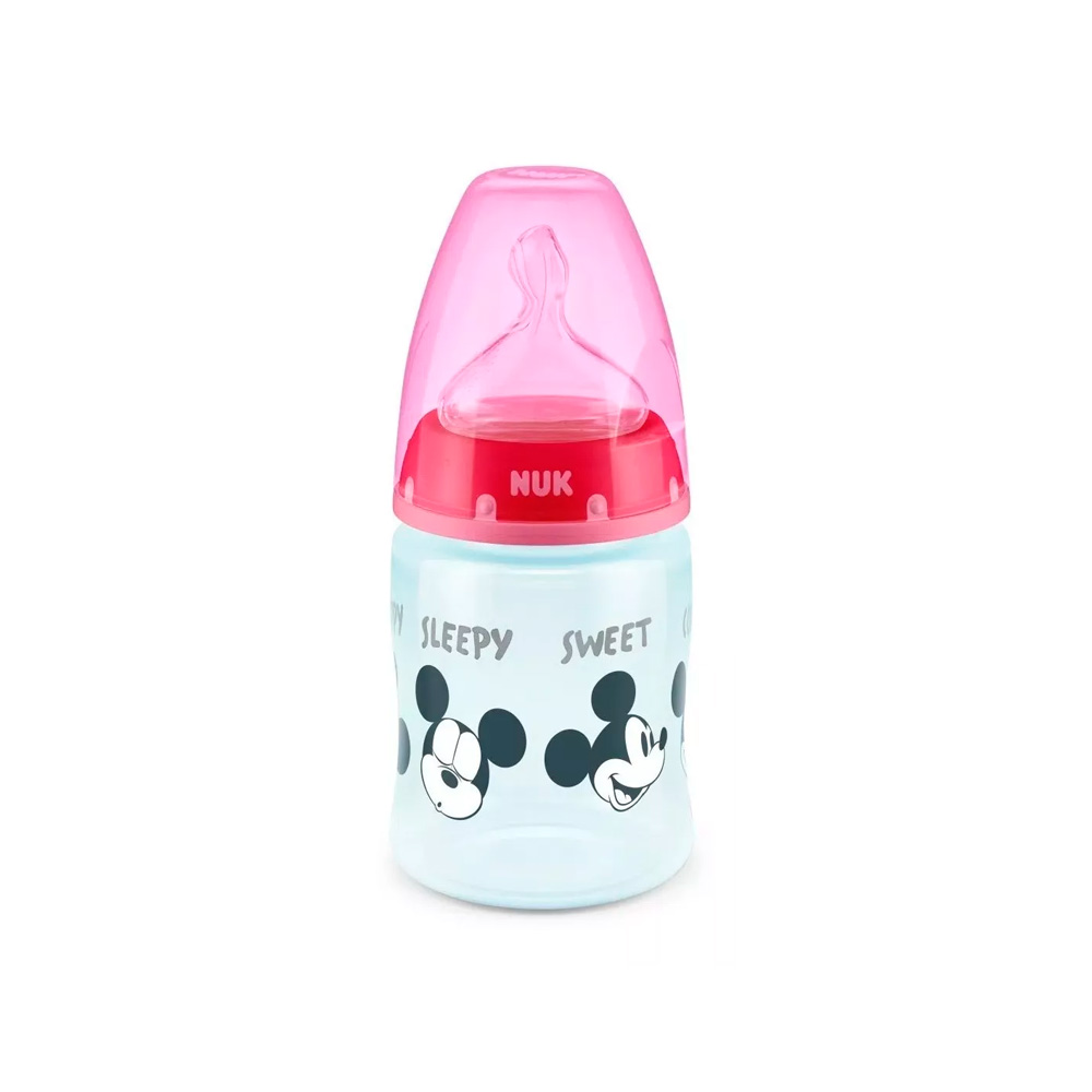 NUK - Mamadera First Choice+ Control de Temperatura Mickey Mouse 150ml Roja - 743995a - Imagen 3