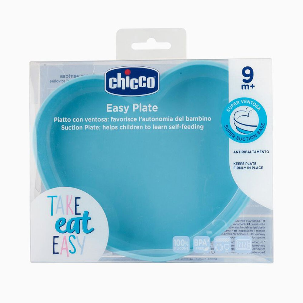 CHICCO NURSING - Plato Silicona Corazón Celeste 9m - C27528 - Imagen 3