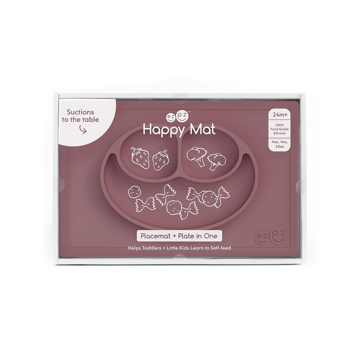 EZPZ - Platos De Silicona Happy Mat 24+ Malva - Imagen 4