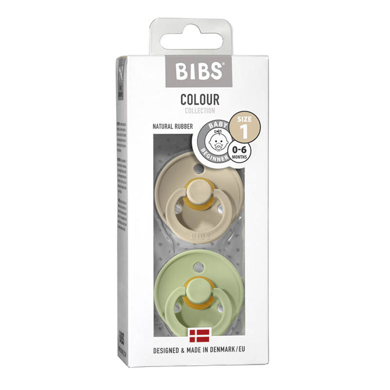 BIBS - Chupetes Latex Set X2 Sand/Pistachio Talle 1 - 110276 - Imagen 3