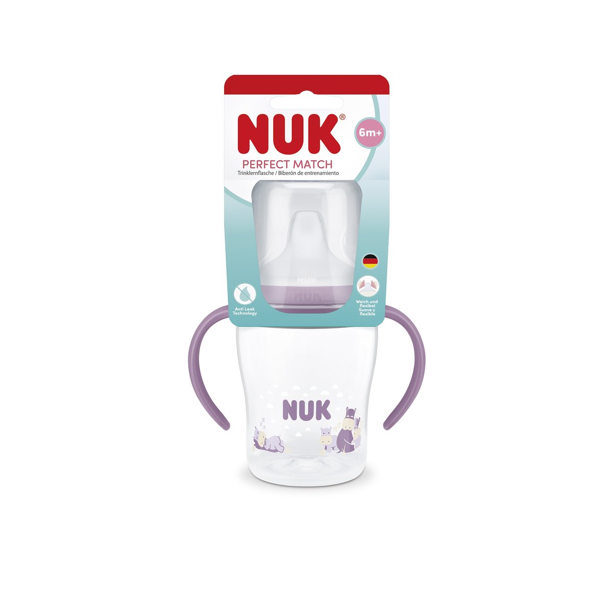 NUK - Vaso Aprendizaje PM 150 ml Hipopótamo - Violeta ¡NOVEDAD! - 215424 - Imagen 3